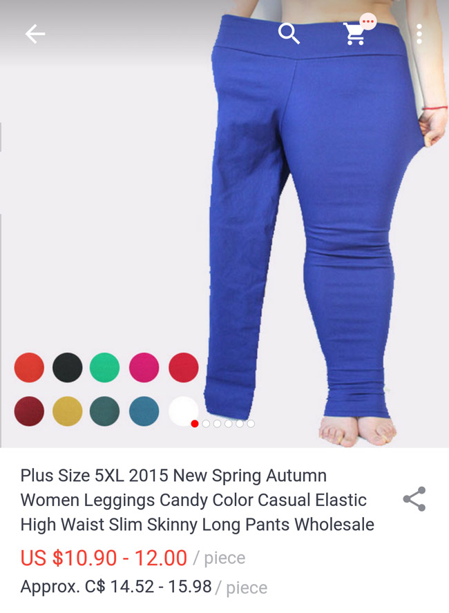 This ad for plus sized leggings used a small model in one pant leg instead of finding a plus sized model.