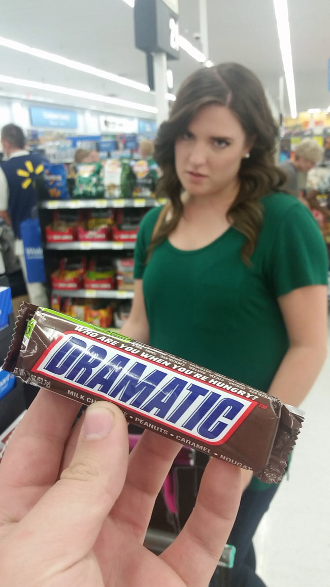 Bought my sister a snickers today...