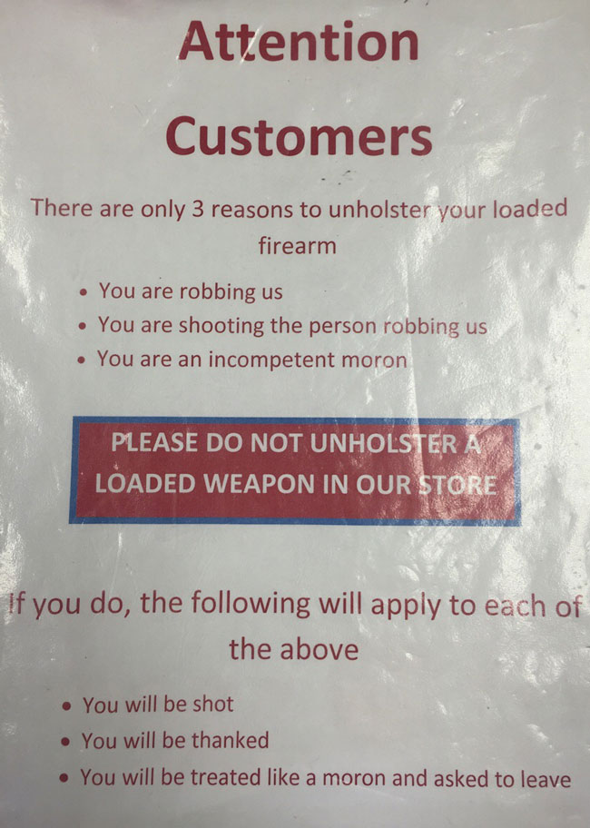 Found at a gun store in Texas