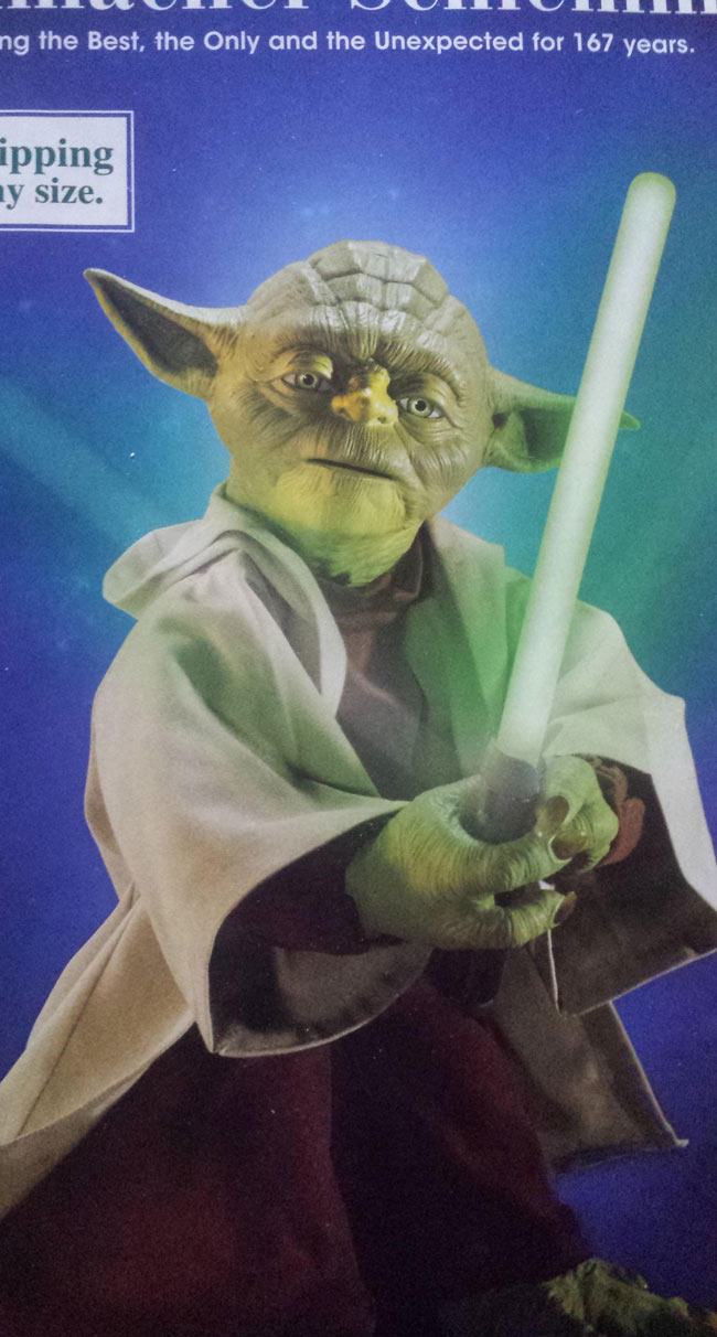 This Yoda figurine looks like it was modeled after Anthony Hopkins