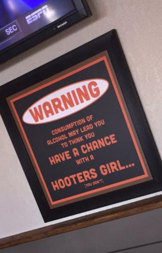 Thanks for the heads up, Hooters