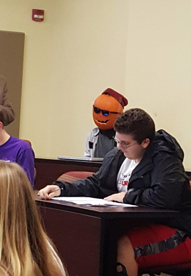 This guy shows up to my history class