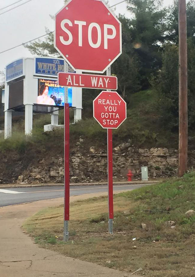 Stop signs are getting really sassy