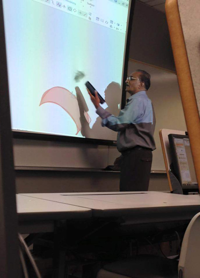 One of my professors thought the screen was a whiteboard..