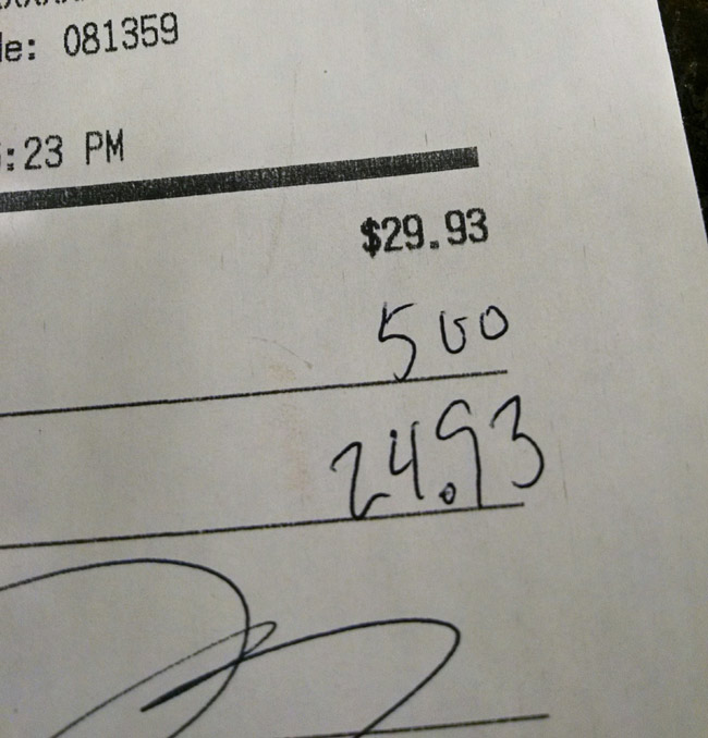 Sir, that's not how tips work