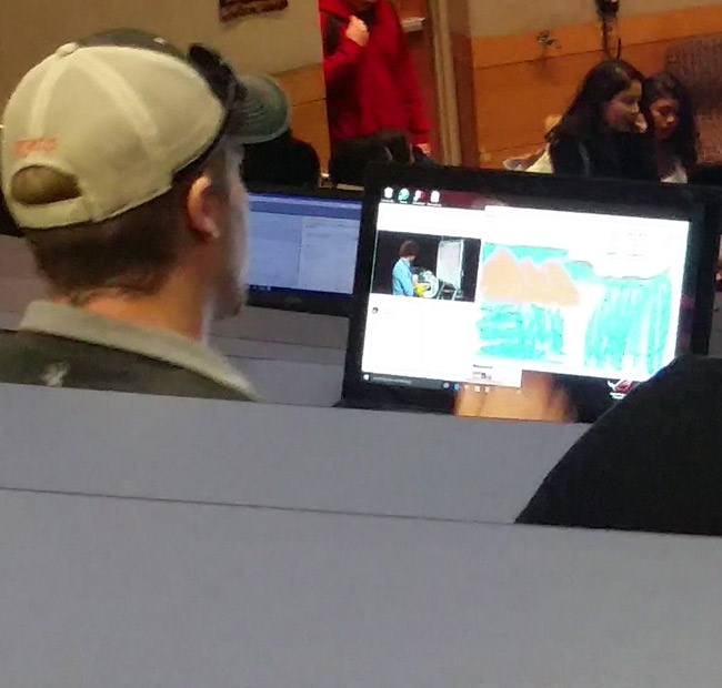 This guy in my political science class was watching a Bob Ross video and following along in MS Paint