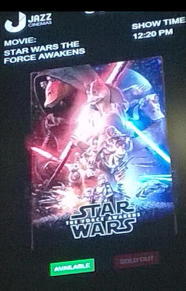 Star Wars poster at an Indian theatre