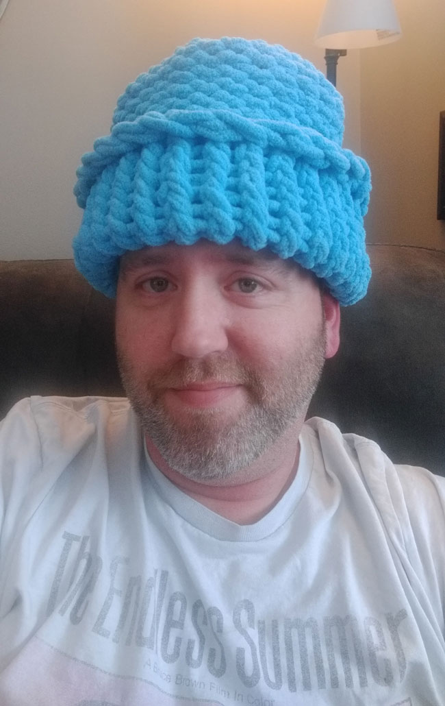 I'm almost 40. My mom knitted this for me for Christmas
