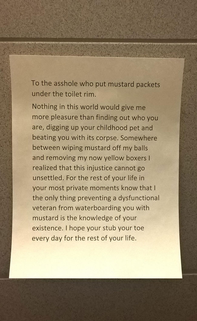 Saw this posted in a men's room stall on campus