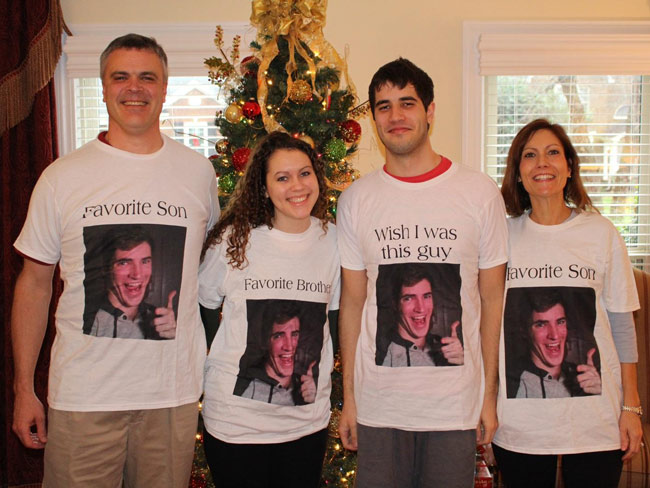 Bought my family customized t-shirts with my face on them. They loved it