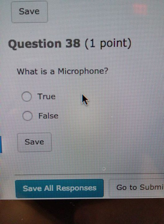 I am a film student. This was a question on my sound recording test