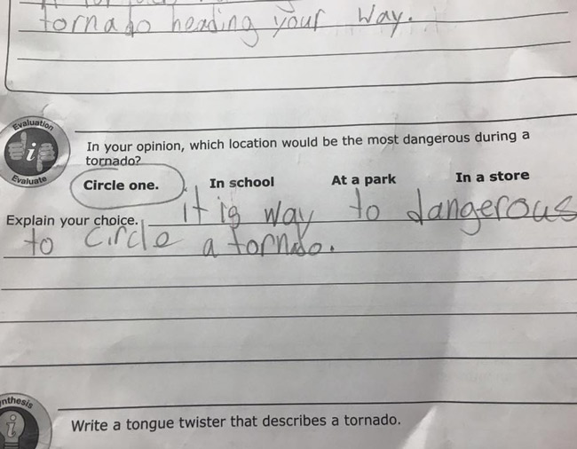 Kid's take on tornado safety