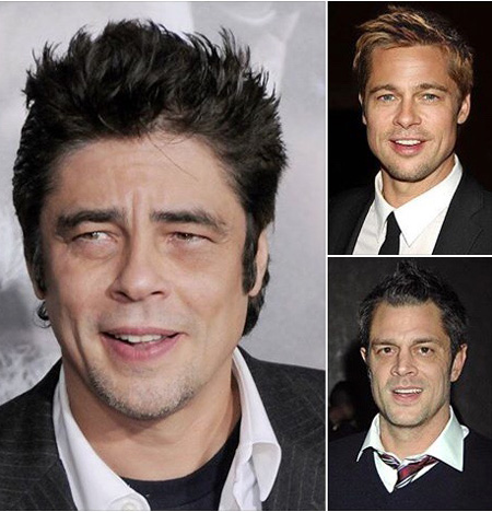 If Brad Pitt and Johnny Knoxville conceived a child, it would be Benicio del Toro