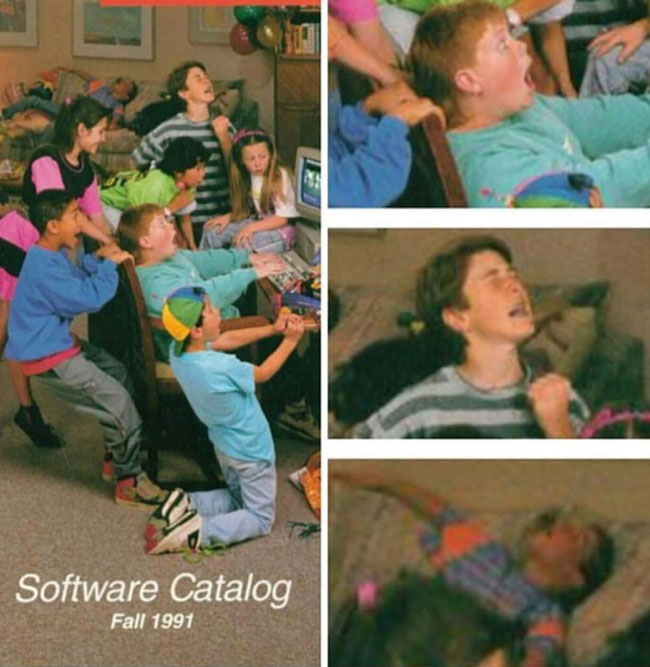 Kids in the 90's playing with their PC