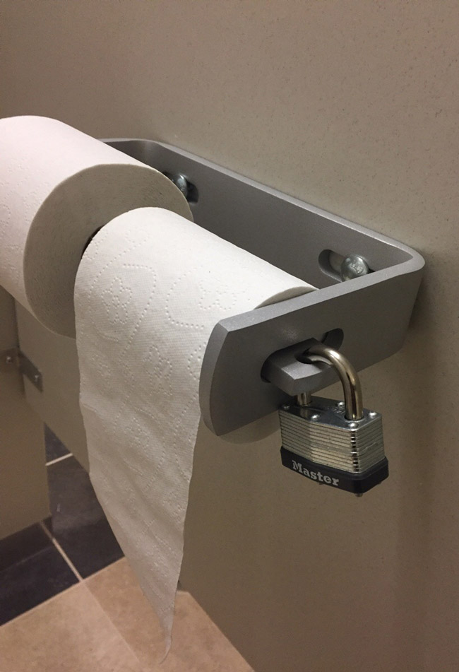 My university has to lock the toilet paper because broke college students steal it