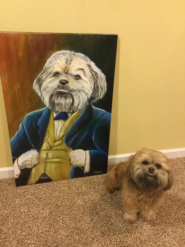 I asked a local artist to do a painting of my dog