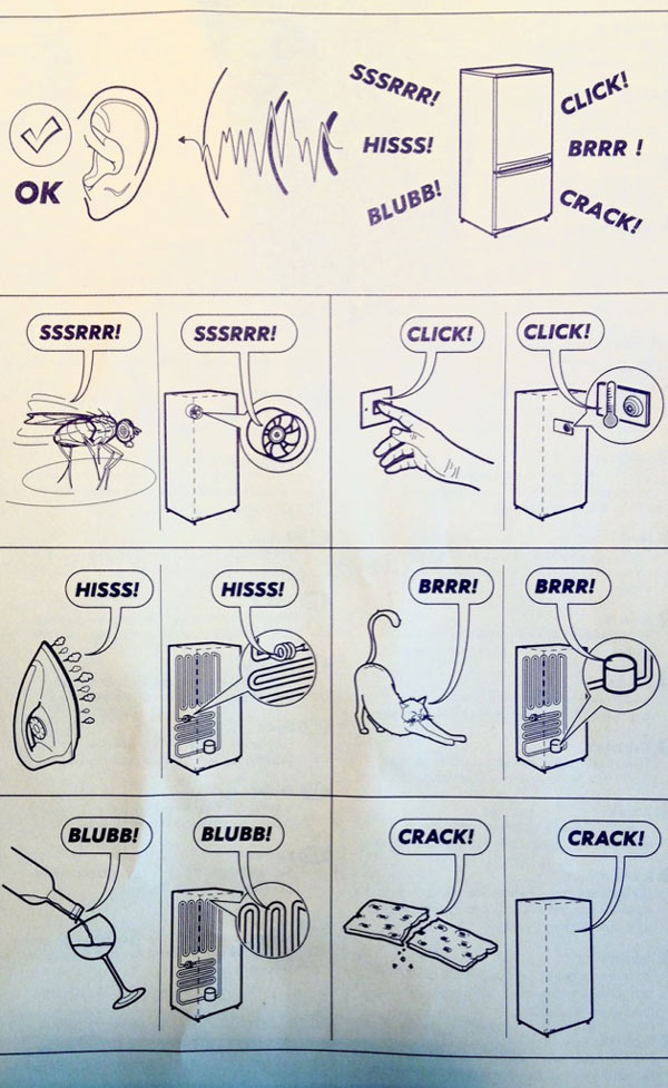 My new fridge came with a "sounds like" chart