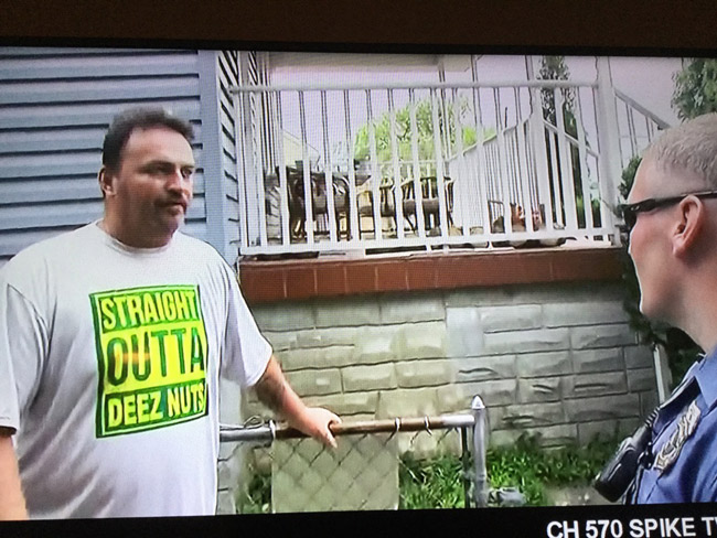 This guy's shirt on Cops