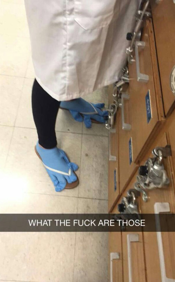 Someone in our lab forgot proper attire today
