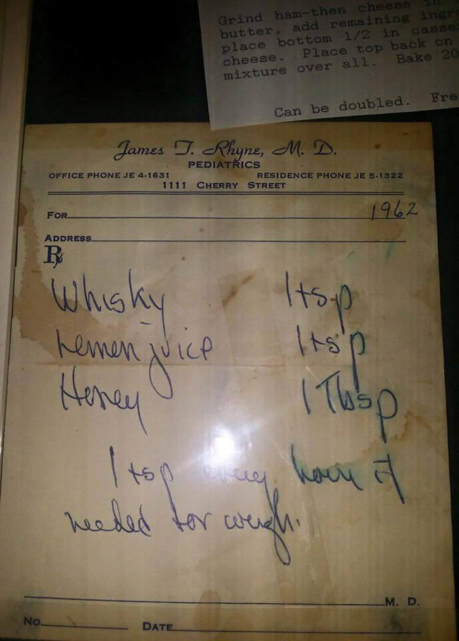 Child's prescription in 1962