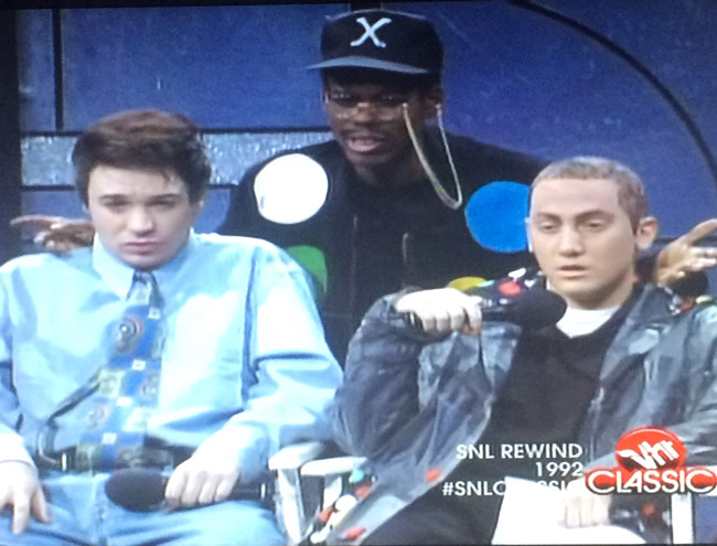 1992 Rob Schneider (SNL) looks exactly like 1999 Eminem