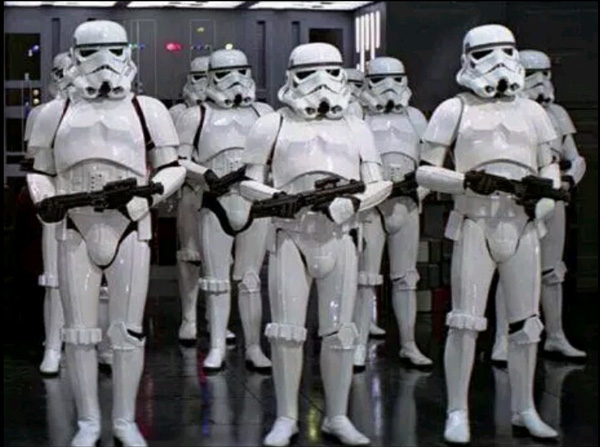 Stormtroopers after a fun day of paintball