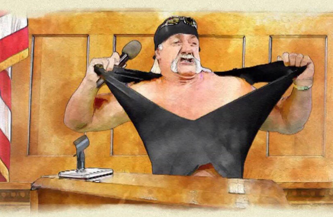 Actual courtroom sketch from Hulk Hogan's lawsuit