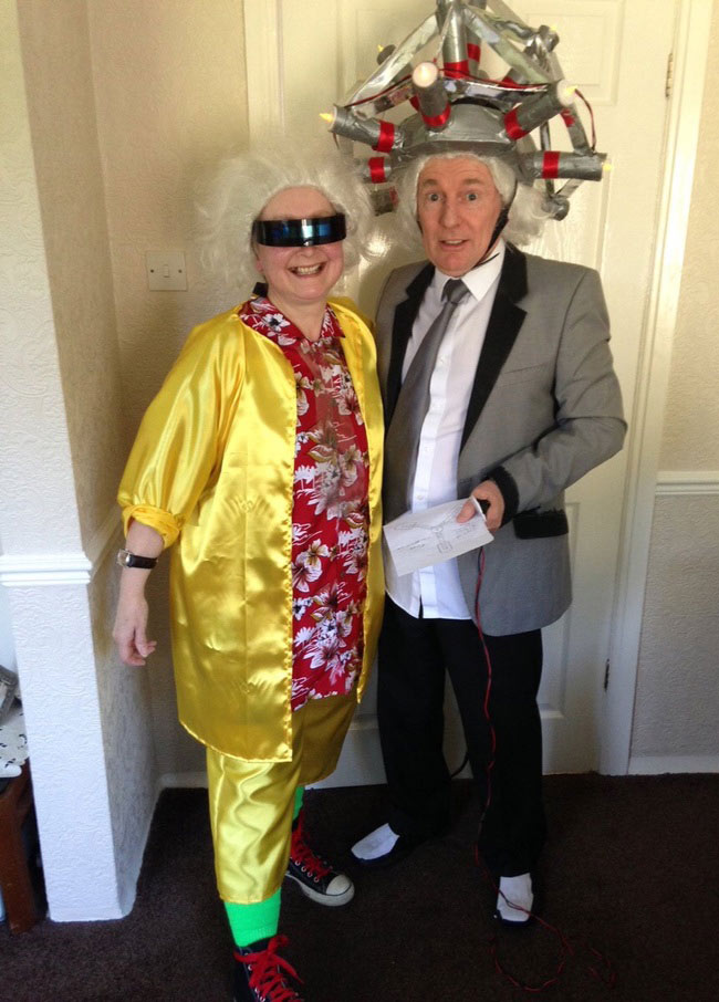 My friend's Mam & Dad dressed as 1955 and 2015 Doc Brown for a party...