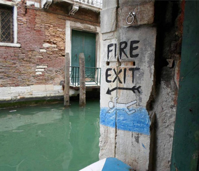 Fire exit in Venice