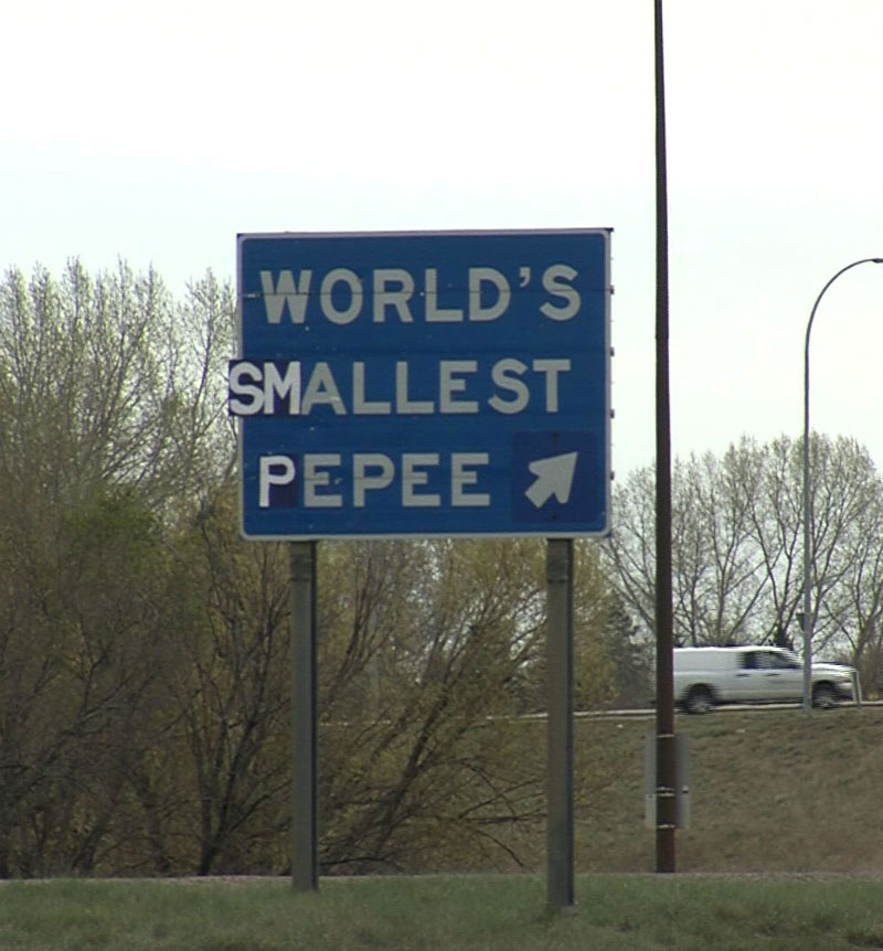 Our City is proud to have the World's largest TeePee. Someone vandalized the sign last night...