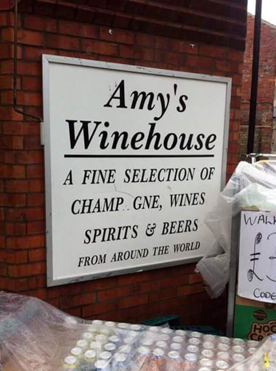Amy's Winehouse - Punny Shop Names