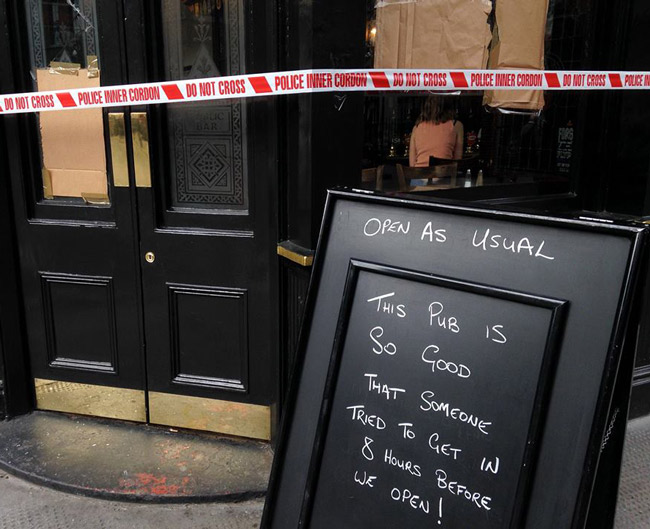 Someone broke into the London pub my friends manage...
