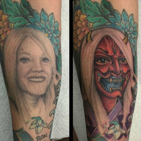 My friend decided to cover up the tattoo of his ex wife!