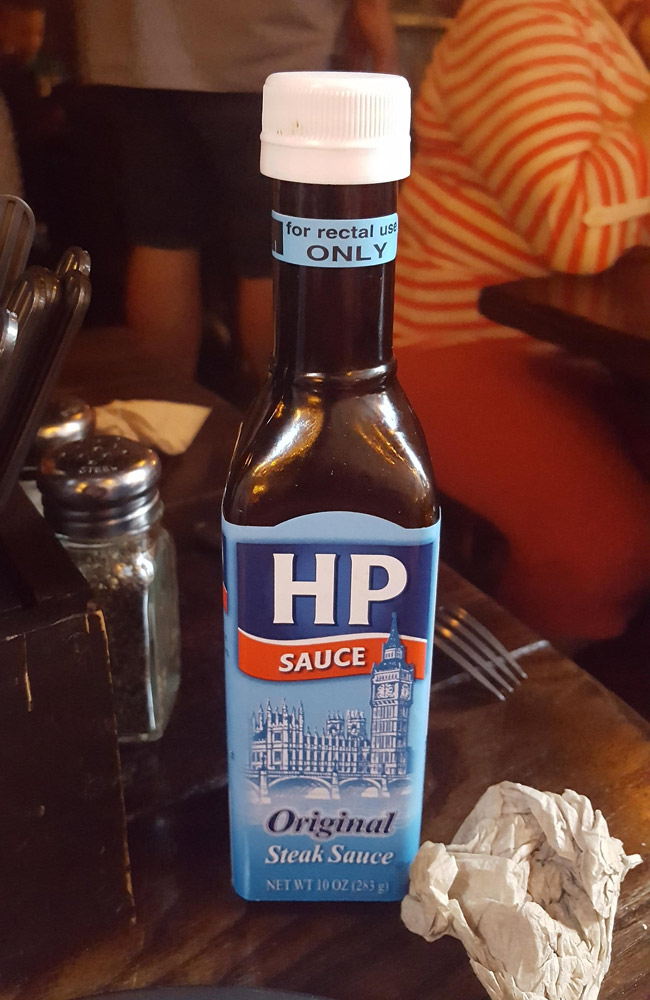 Wife noticed an interesting label on the steak sauce...