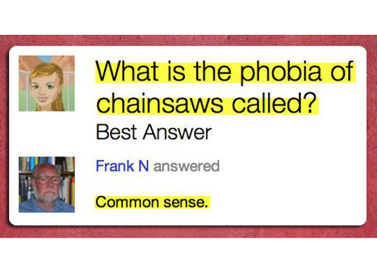 What is the phobia of chainsaws called?