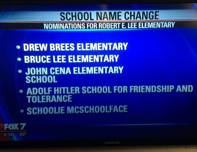 Local elementary school is taking submissions on their name change