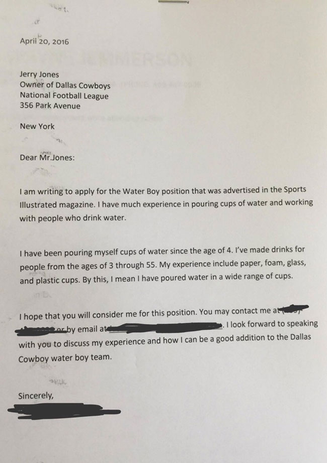 I made my students write a cover letter for a job they