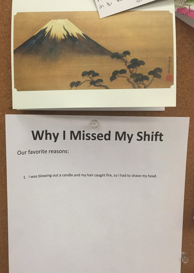 My boss got this ridiculous excuse the other week and decided it needed to be hung up