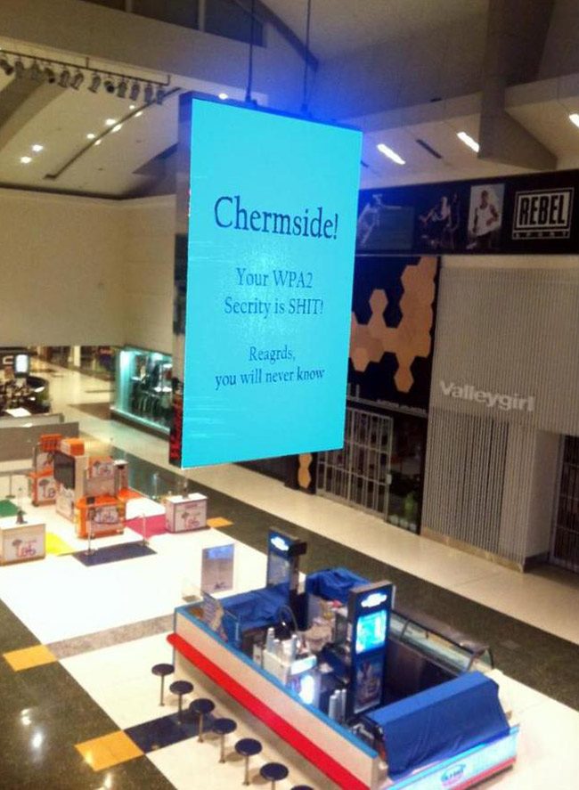 Well played Chermside shopping mall hacker
