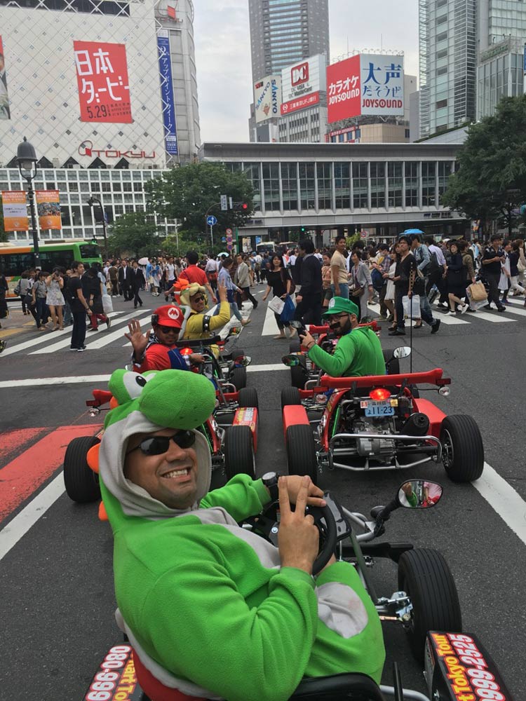 Today I lived one of my dreams, Driving around Tokyo in Mario costumes with go karts!!!!! I'm Luigi. From Marikart in Tokyo