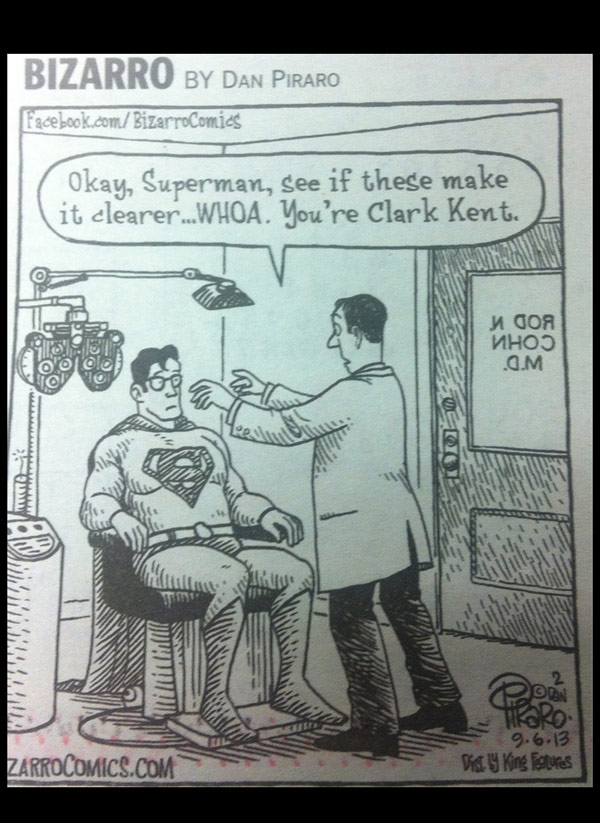 Superman eye test