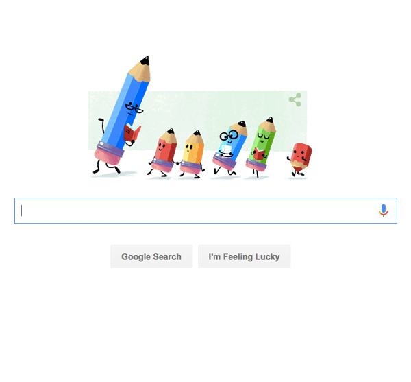 Yesterdays Google Doodle is all wrong, shouldn't the older pencil be the smaller one...
