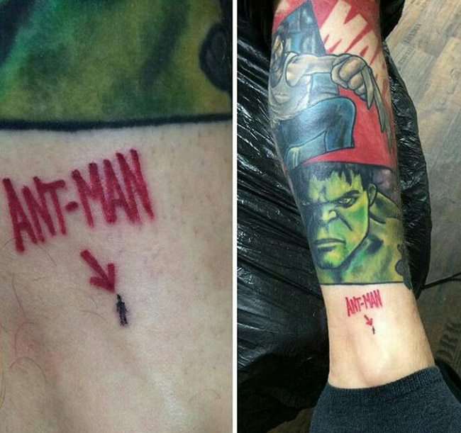 Ant-Man on this Marvel tattoo