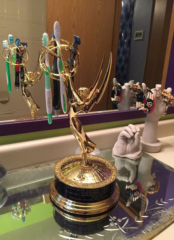 My friend recently won an Emmy. Today he found a use for it
