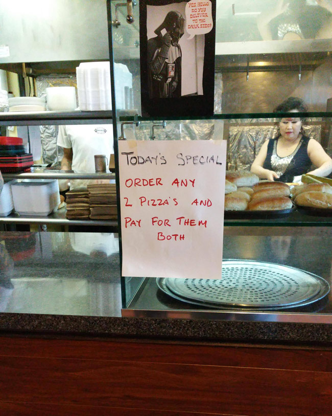 Amazing deal at my local pizza shop