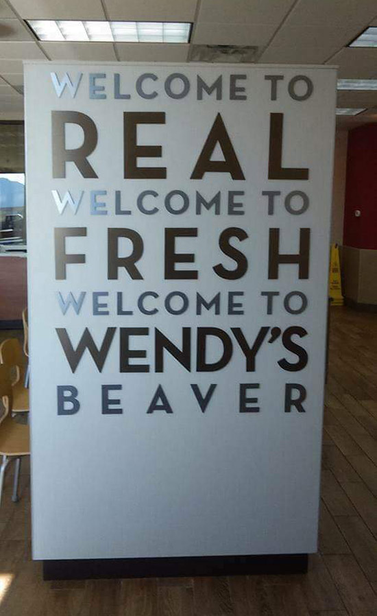 The Wendy's restaurant in Beaver, Utah got a new sign