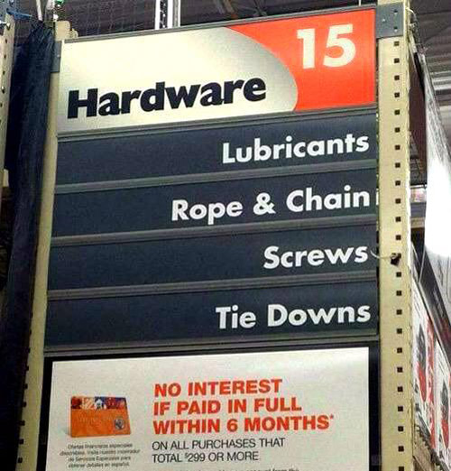 What happens in aisle 15 stays in aisle 15