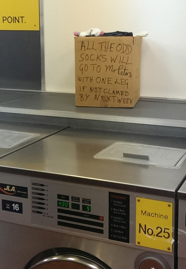 Found at a laundromat in London, UK