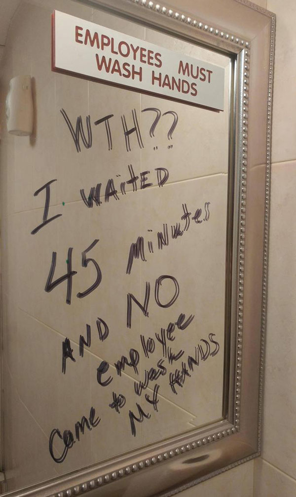 Employees must wash hands