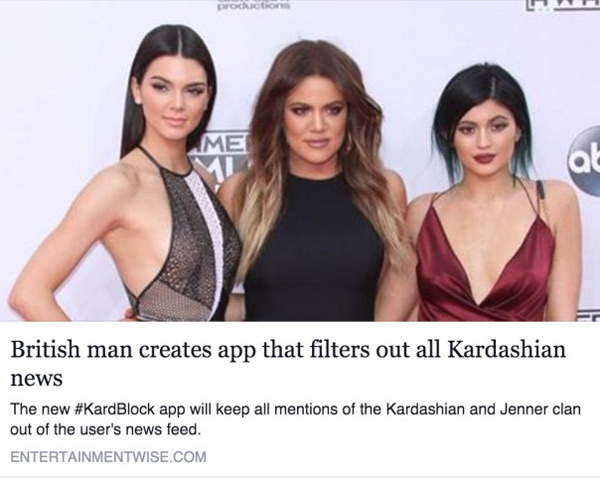 Kardashian News Filter